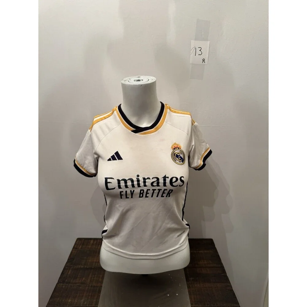 Adidas Real Madrid Solano #4 Soccer Jersey Womens Size 20 White Aeroready